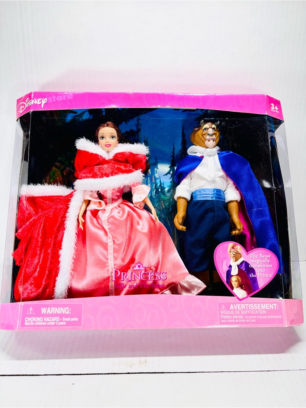 Disney Store Beauty & The Beast Princess Pink Dress Doll Set  NIB Vintage 2002